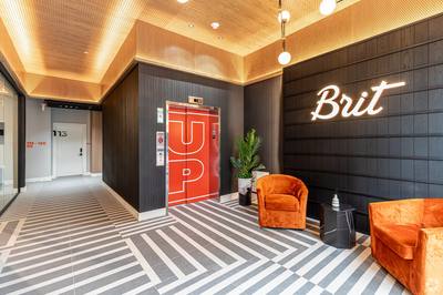 The Brit apartment lobby, 267 Main Street, New Britain